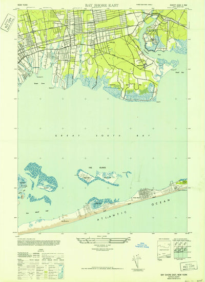 United States Geological Survey Bay Shore East, NY (1944, 24000-Scale) digital map