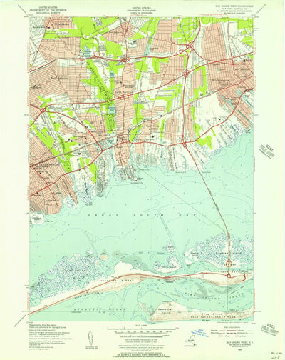 United States Geological Survey Bay Shore West, NY (1954, 24000-Scale) digital map