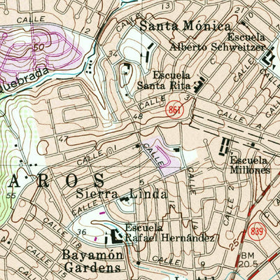 United States Geological Survey Bayamon, PR (1969, 20000-Scale) digital map