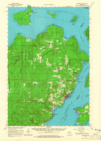 United States Geological Survey Bayfield, WI (1964, 62500-Scale) digital map