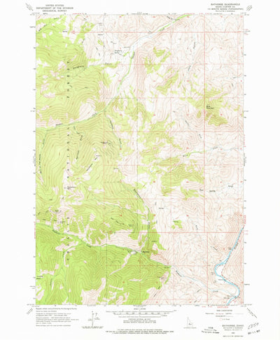United States Geological Survey Bayhorse, ID (1963, 24000-Scale) digital map