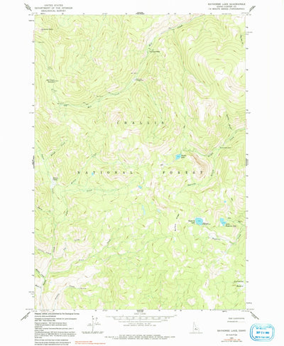 United States Geological Survey Bayhorse Lake, ID (1963, 24000-Scale) digital map