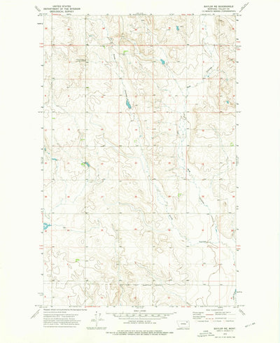 United States Geological Survey Baylor NE, MT (1973, 24000-Scale) digital map