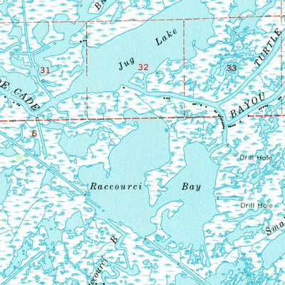 United States Geological Survey Bayou Du Large, LA (1964, 62500-Scale) digital map