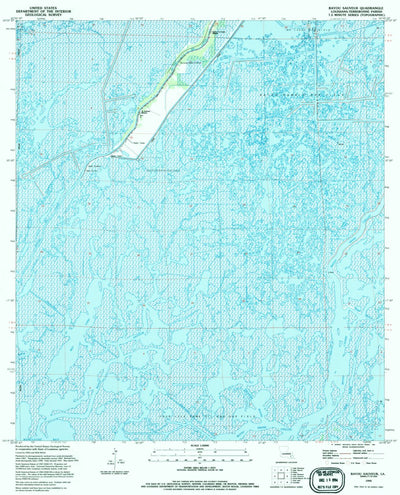 United States Geological Survey Bayou Sauveur, LA (1994, 24000-Scale) digital map