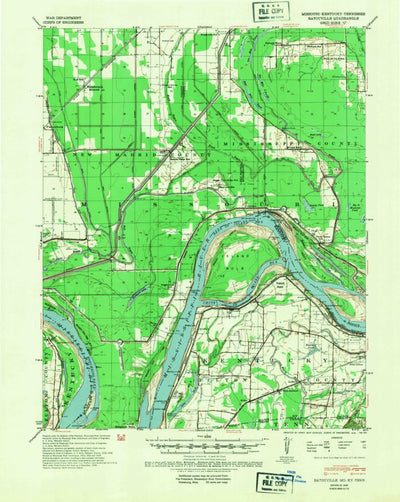 United States Geological Survey Bayouville, MO-KY-TN (1939, 62500-Scale) digital map