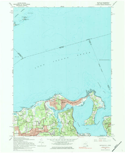 United States Geological Survey Bayville, NY-CT (1967, 24000-Scale) digital map