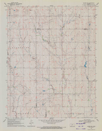 United States Geological Survey Bazine SE, KS (1970, 24000-Scale) digital map