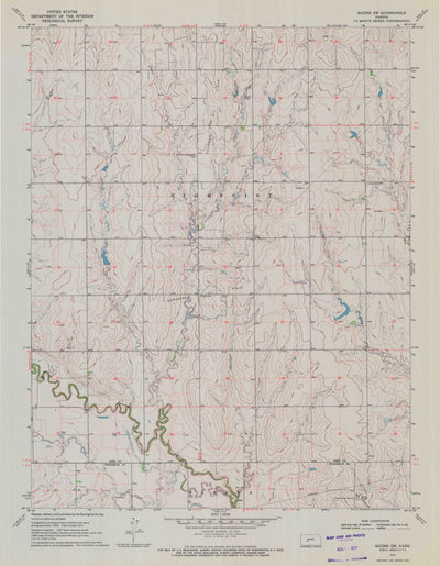 United States Geological Survey Bazine SW, KS (1970, 24000-Scale) digital map