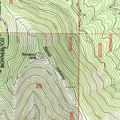 United States Geological Survey Bead Lake, WA-ID (1996, 24000-Scale) digital map