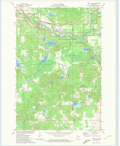 United States Geological Survey Bean Lake, WI (1971, 24000-Scale) digital map