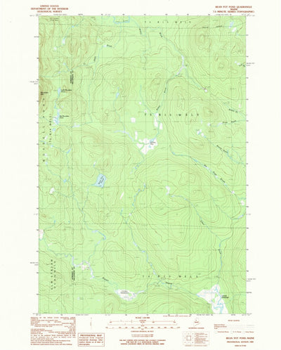 United States Geological Survey Bean Pot Pond, ME (1989, 24000-Scale) digital map
