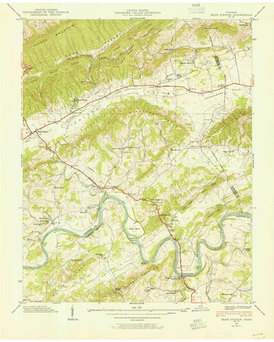 United States Geological Survey Bean Station, TN (1938, 24000-Scale) digital map