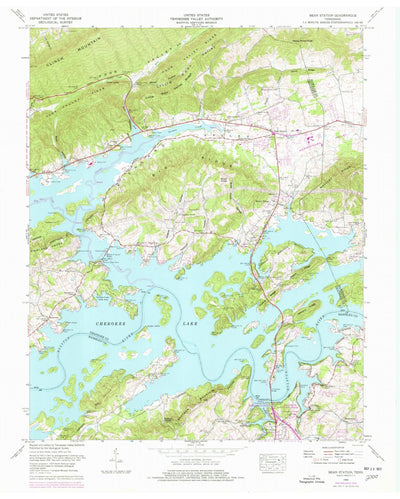 United States Geological Survey Bean Station, TN (1960, 24000-Scale) digital map