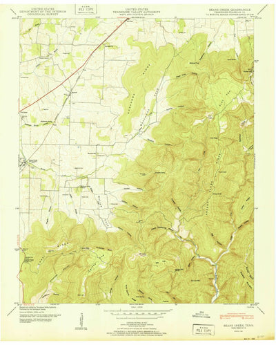 United States Geological Survey Beans Creek, TN (1951, 24000-Scale) digital map