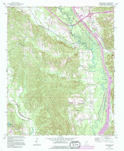 United States Geological Survey Beans Ferry, MS (1992, 24000-Scale) digital map