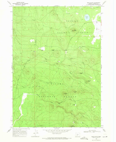 United States Geological Survey Bear Butte, OR (1968, 24000-Scale) digital map