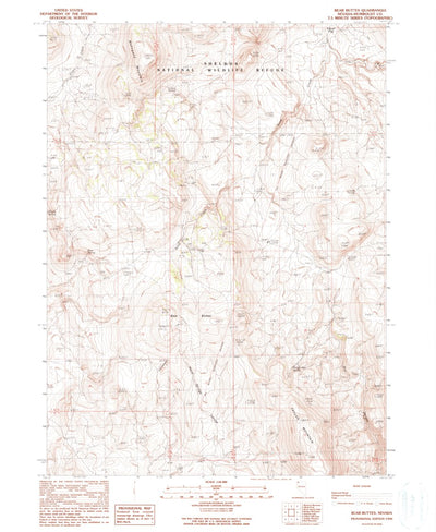 United States Geological Survey Bear Buttes, NV (1990, 24000-Scale) digital map