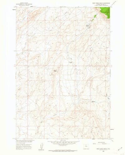 United States Geological Survey Bear Creek Ranch, WY (1960, 24000-Scale) digital map