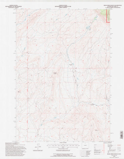 United States Geological Survey Bear Creek Ranch, WY (1993, 24000-Scale) digital map