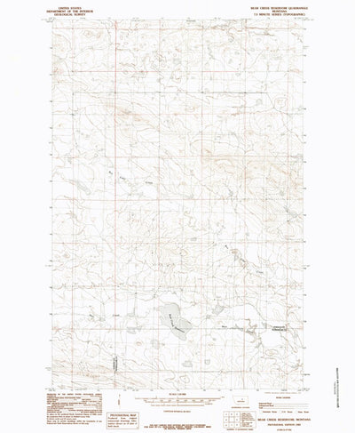 United States Geological Survey Bear Creek Reservoir, MT (1985, 24000-Scale) digital map