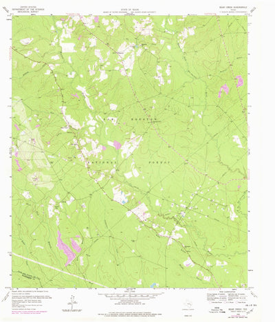 United States Geological Survey Bear Creek, TX (1958, 24000-Scale) digital map