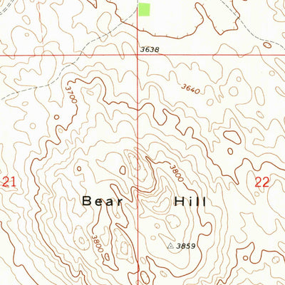 United States Geological Survey Bear Hill, NE (1971, 24000-Scale) digital map