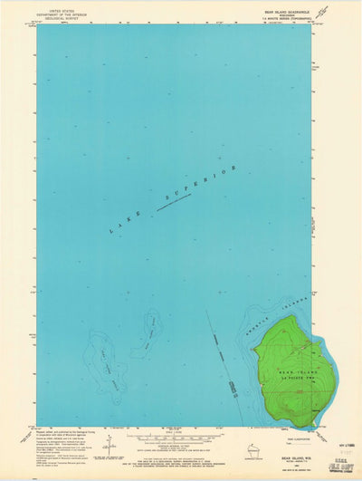 United States Geological Survey Bear Island, WI (1963, 24000-Scale) digital map