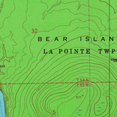 United States Geological Survey Bear Island, WI (1963, 24000-Scale) digital map