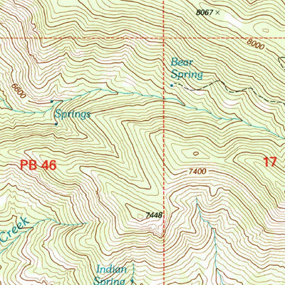 United States Geological Survey Bear Mountain, AZ (1997, 24000-Scale) digital map