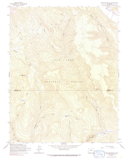 United States Geological Survey Bear Mountain, CO (1964, 24000-Scale) digital map