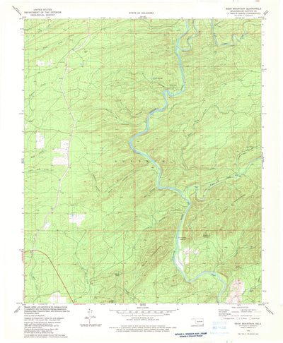 United States Geological Survey Bear Mountain, OK (1982, 24000-Scale) digital map