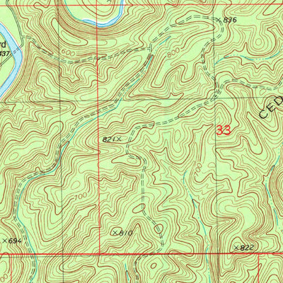 United States Geological Survey Bear Mountain, OK (1982, 24000-Scale) digital map