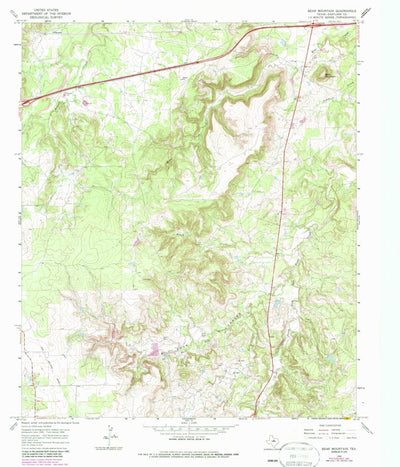 United States Geological Survey Bear Mountain, TX (1966, 24000-Scale) digital map