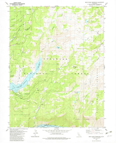 United States Geological Survey Bear River Reservoir, CA (V3, 1979) digital map