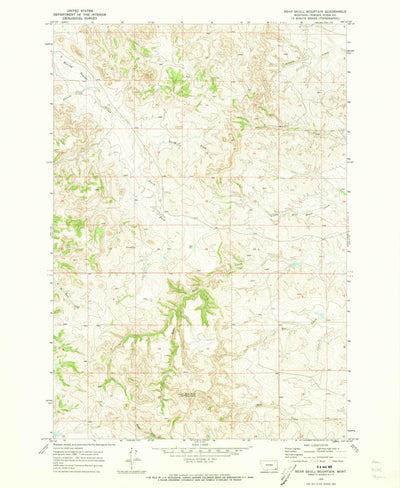 United States Geological Survey Bear Skull Mountain, MT (1970, 24000-Scale) digital map