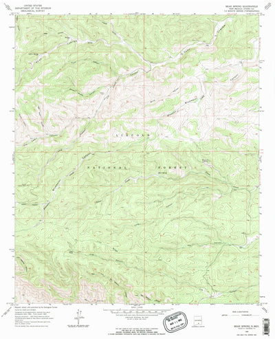 United States Geological Survey Bear Spring, NM (1965, 24000-Scale) digital map
