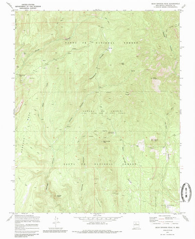 United States Geological Survey Bear Springs Peak, NM (1970, 24000-Scale) digital map