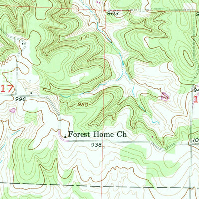 United States Geological Survey Bearcreek, MO (1956, 24000-Scale) digital map