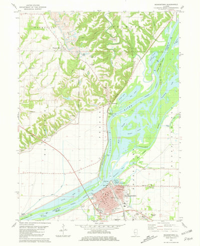 United States Geological Survey Beardstown, IL (1981, 24000-Scale) digital map