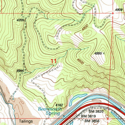 United States Geological Survey Bearmouth, MT (1996, 24000-Scale) digital map