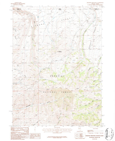 United States Geological Survey Bearpaw Mountain, NV-ID (1986, 24000-Scale) digital map