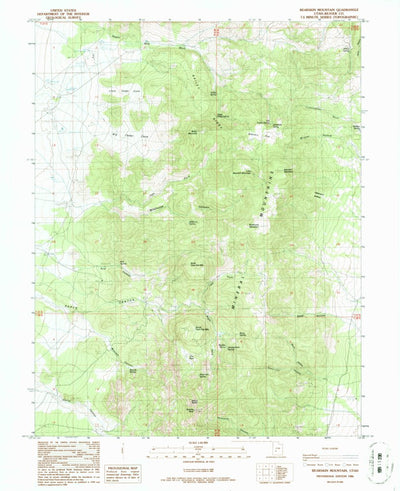 United States Geological Survey Bearskin Mountain, UT (1986, 24000-Scale) digital map