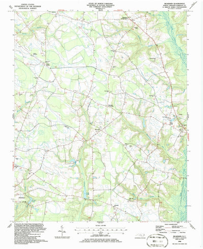 United States Geological Survey Bearskin, NC (1986, 24000-Scale) digital map