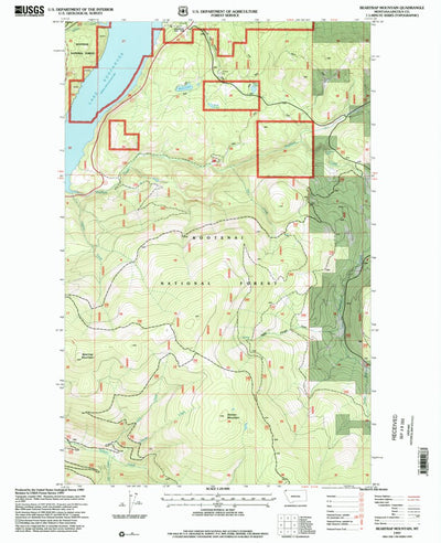 United States Geological Survey Beartrap Mountain, MT (1997, 24000-Scale) digital map