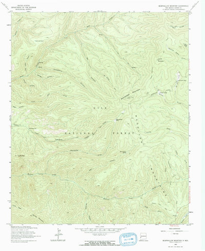 United States Geological Survey Bearwallow Mountain, NM (1963, 24000-Scale) digital map