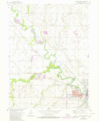 United States Geological Survey Beatrice West, NE (1957, 24000-Scale) digital map