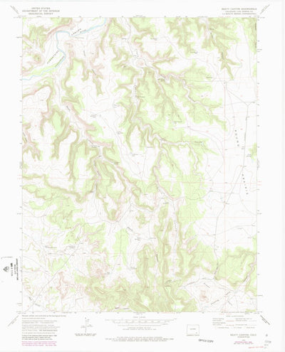 United States Geological Survey Beaty Canyon, CO (1972, 24000-Scale) digital map