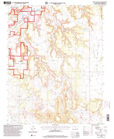 United States Geological Survey Beaty Canyon, CO (1996, 24000-Scale) digital map