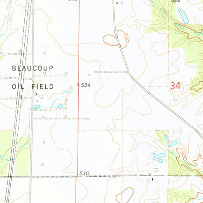 United States Geological Survey Beaucoup, IL (1974, 24000-Scale) digital map